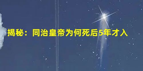 揭秘:同治皇帝为何死后5年才入葬? 揭秘:同治皇帝为何死后5年才入葬?