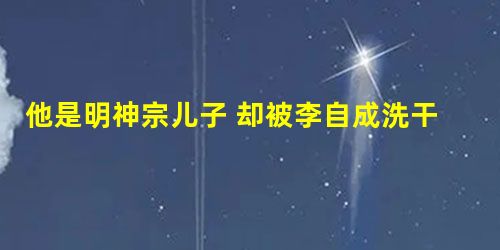 他是明神宗儿子 却被李自成洗干净还煮着吃了 他是明神宗儿子 却被李自成洗干净还煮着吃了