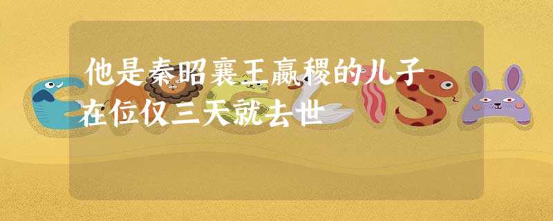 他是秦昭襄王嬴稷的儿子 在位仅三天就去世 他是秦昭襄王嬴稷的儿子 在位仅三天就去世