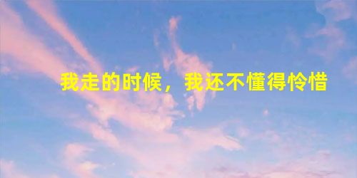 我走的时候,我还不懂得怜惜曾经拥有的事物,我们随便把一堵院墙推倒,砍掉那些树,拆毁圈棚和炉灶,我们想它们没用处了。我 我走的时候,我还不懂得怜惜曾经拥有的事物,我们随便把一堵院墙推倒,砍掉那些树,拆毁圈棚和炉灶,我们想它们没用处了。我