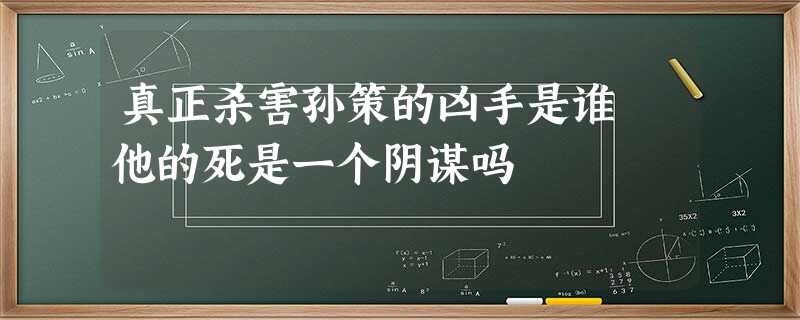 真正杀害孙策的凶手是谁 他的死是一个阴谋吗 真正杀害孙策的凶手是谁 他的死是一个阴谋吗