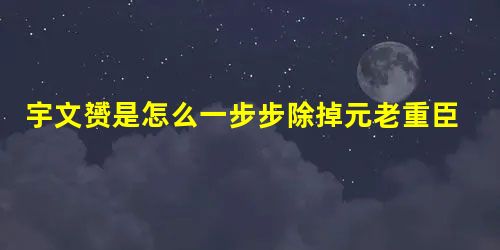 宇文赟是怎么一步步除掉元老重臣的? 宇文赟是怎么一步步除掉元老重臣的?