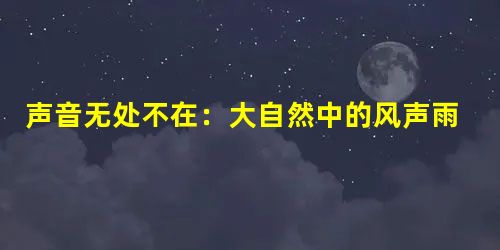 声音无处不在:大自然中的风声雨声、蝉鸣鸟语;生活中的歌声书声,笑声哭声,亲人朋友的安慰、鼓励、批评;来自心灵深处的呼唤……其中,一定有某种声音让你难忘。它也许会 声音无处不在:大自然中的风声雨声、蝉鸣鸟语;生活中的歌声书声,笑声哭声,亲人朋友的安慰、鼓励、批评;来自心灵深处的呼唤……其中,一定有某种声音让你难忘。它也许会