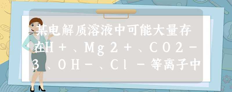 某电解质溶液中可能大量存在H+、Mg2+、CO2-3、OH-、Cl-等离子中的几种,下列有关说法正确的是A.一定没有Mg2+、CO2-3、OH-B.一定有C 某电解质溶液中可能大量存在H+、Mg2+、CO2-3、OH-、Cl-等离子中的几种,下列有关说法正确的是A.一定没有Mg2+、CO2-3、OH-B.一定有C