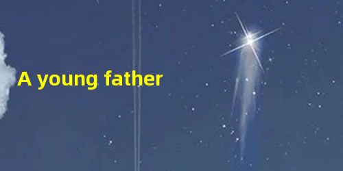 A young father was visiting an old neighbor. They were standing in the old man's A young father was visiting an old neighbor. They were standing in the old man's