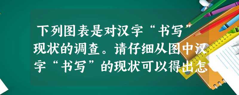 下列图表是对汉字“书写”现状的调查。请仔细从图中汉字“书写”的现状可以得出怎样的结论?(要求:不出现 下列图表是对汉字“书写”现状的调查。请仔细从图中汉字“书写”的现状可以得出怎样的结论?(要求:不出现