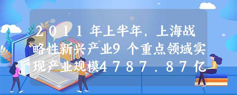 2011年上半年,上海战略性新兴产业9个重点领域实现产业规模4787.87亿元,约占全年目标的45%,同比增长18%。下列属于战略性新兴产业的有A.房地产业B. 2011年上半年,上海战略性新兴产业9个重点领域实现产业规模4787.87亿元,约占全年目标的45%,同比增长18%。下列属于战略性新兴产业的有A.房地产业B.