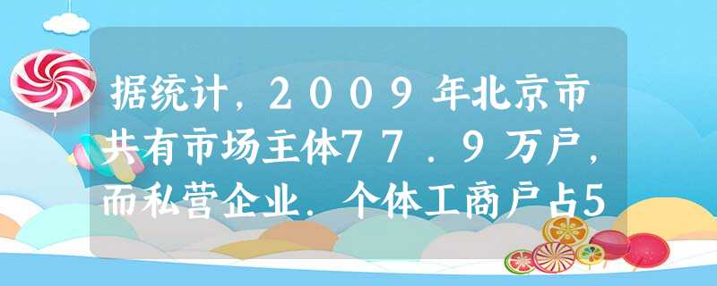 据统计,2009年北京市共有市场主体77.9万户,而私营企业.个体工商户占59.5%;个体私营经济对北京工业增长的贡献率已经超过60% 。这表明A.我国经济 据统计,2009年北京市共有市场主体77.9万户,而私营企业.个体工商户占59.5%;个体私营经济对北京工业增长的贡献率已经超过60% 。这表明A.我国经济