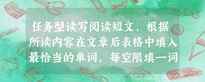 任务型读写阅读短文,根据所读内容在文章后表格中填入最恰当的单词,每空限填一词. People traveling long distances frequ 任务型读写阅读短文,根据所读内容在文章后表格中填入最恰当的单词,每空限填一词. People traveling long distances frequ
