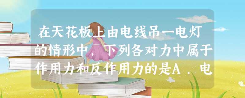 在天花板上由电线吊一电灯的情形中,下列各对力中属于作用力和反作用力的是A.电灯受到的 在天花板上由电线吊一电灯的情形中,下列各对力中属于作用力和反作用力的是A.电灯受到的