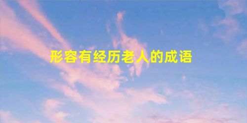 形容有经历老人的成语 形容有经历老人的成语