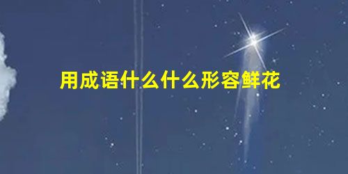 用成语什么什么形容鲜花 用成语什么什么形容鲜花