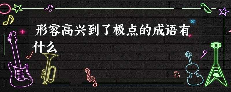 形容高兴到了极点的成语有什么 形容高兴到了极点的成语有什么