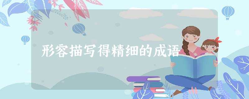 形容描写得精细的成语 形容描写得精细的成语