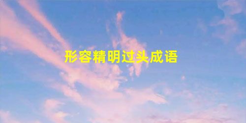 形容精明过头成语 形容精明过头成语