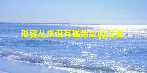 形容从来没有碰到过的成语 形容从来没有碰到过的成语