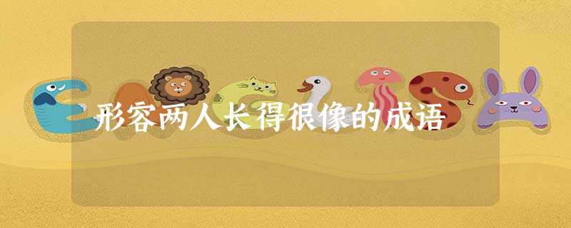 形容两人长得很像的成语 形容两人长得很像的成语