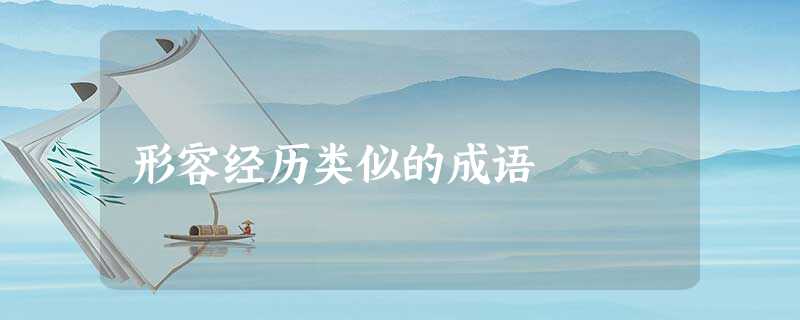 形容经历类似的成语 形容经历类似的成语
