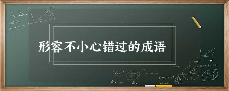 形容不小心错过的成语 形容不小心错过的成语
