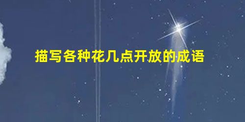 描写各种花几点开放的成语 描写各种花几点开放的成语