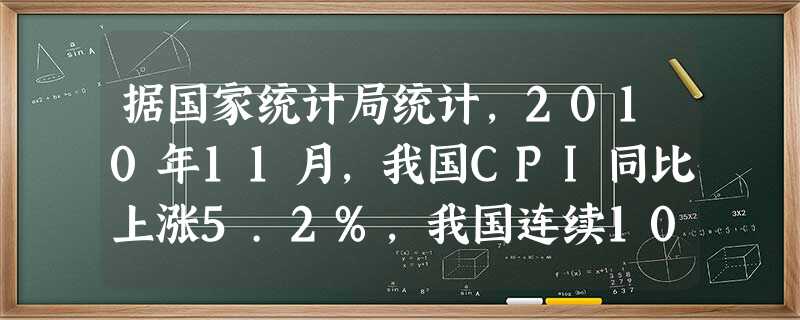 据国家统计局统计,2010年11月,我国CPI同比上涨5.2%,我国连续10个月实际利率为负。为跑赢CPI,有人将手中的人民币换成黄金。从一定意义上 据国家统计局统计,2010年11月,我国CPI同比上涨5.2%,我国连续10个月实际利率为负。为跑赢CPI,有人将手中的人民币换成黄金。从一定意义上