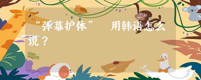 “弹幕护体” 用韩语怎么说? “弹幕护体” 用韩语怎么说?