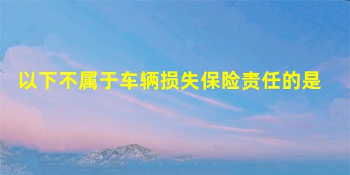 以下不属于车辆损失保险责任的是() 以下不属于车辆损失保险责任的是()