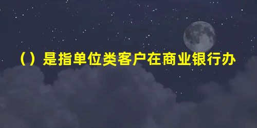 ()是指单位类客户在商业银行办理的约定期限、整笔存入,到期一次性支取本息的存款类型 ()是指单位类客户在商业银行办理的约定期限、整笔存入,到期一次性支取本息的存款类型
