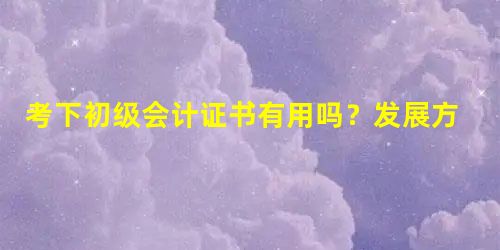 考下初级会计证书有用吗?发展方向有哪些? 考下初级会计证书有用吗?发展方向有哪些?