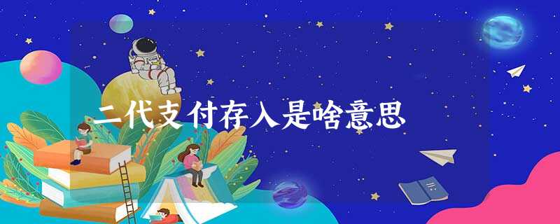 二代支付存入是啥意思