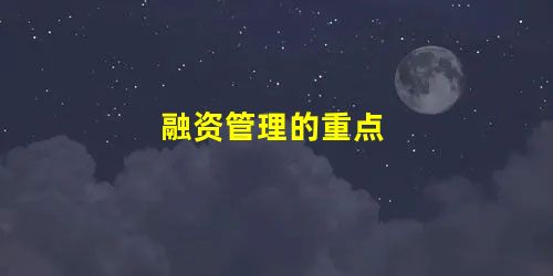 融资管理的重点