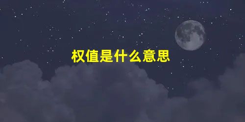 权值是什么意思