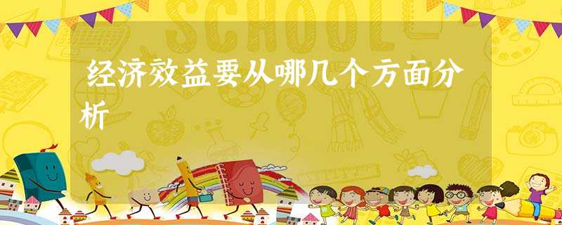 经济效益要从哪几个方面分析