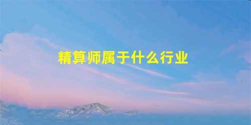 精算师属于什么行业