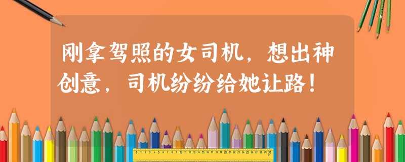 刚拿驾照的女司机,想出神创意,司机纷纷给她让路! 刚拿驾照的女司机,想出神创意,司机纷纷给她让路!