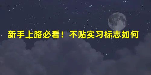 新手上路必看!不贴实习标志如何处罚? 新手上路必看!不贴实习标志如何处罚?