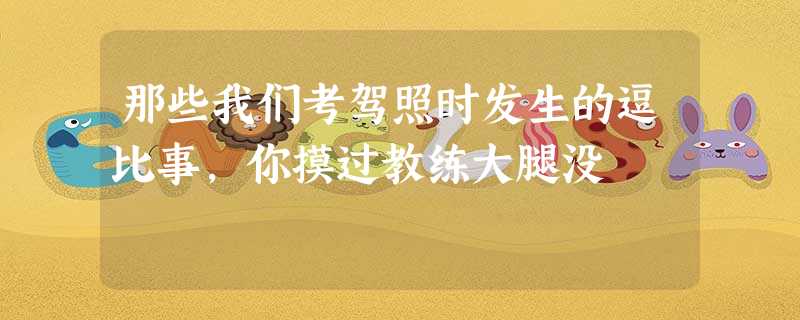 那些我们考驾照时发生的逗比事,你摸过教练大腿没 那些我们考驾照时发生的逗比事,你摸过教练大腿没