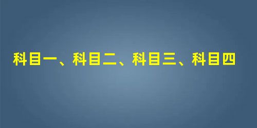 科目一、科目二、科目三、科目四通关宝典 科目一、科目二、科目三、科目四通关宝典
