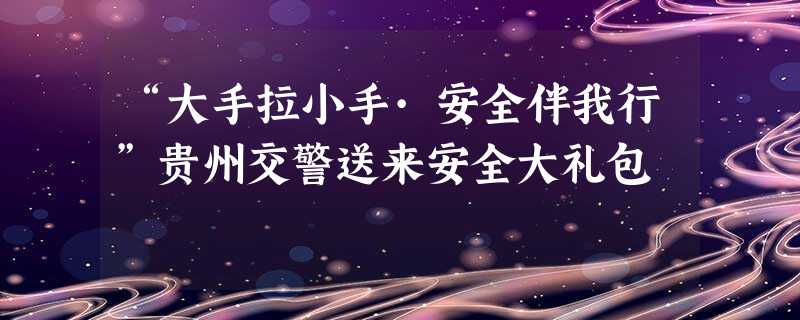 “大手拉小手·安全伴我行”贵州交警送来安全大礼包 “大手拉小手·安全伴我行”贵州交警送来安全大礼包