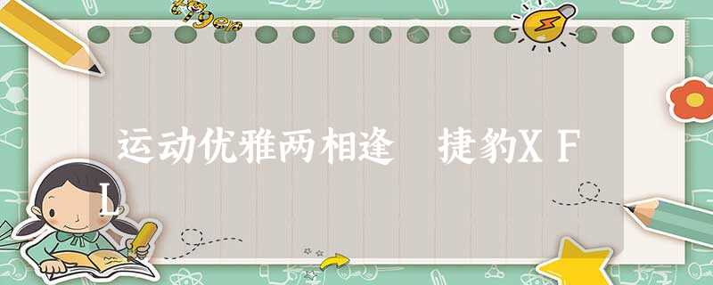 运动优雅两相逢 捷豹XFL 运动优雅两相逢 捷豹XFL