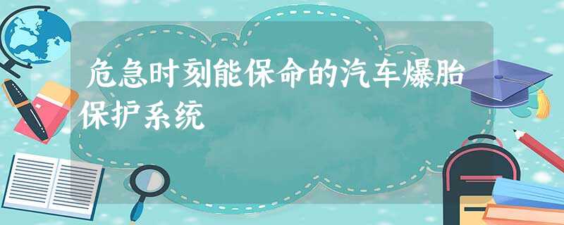 危急时刻能保命的汽车爆胎保护系统 危急时刻能保命的汽车爆胎保护系统