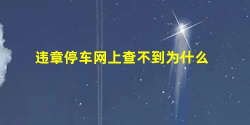 违章停车网上查不到为什么 违章停车网上查不到为什么