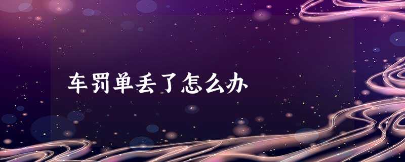 车罚单丢了怎么办 车罚单丢了怎么办