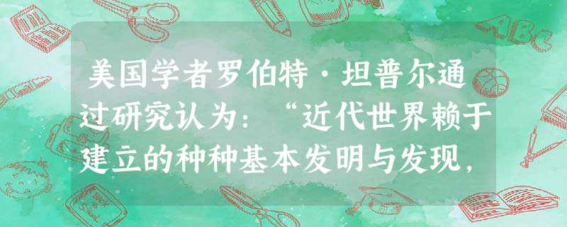美国学者罗伯特•坦普尔通过研究认为:“近代世界赖于建立的种种基本发明与发现,来源于中国。”下列由宋朝传人欧洲且对“近代世界”的建立产生了深刻 美国学者罗伯特•坦普尔通过研究认为:“近代世界赖于建立的种种基本发明与发现,来源于中国。”下列由宋朝传人欧洲且对“近代世界”的建立产生了深刻