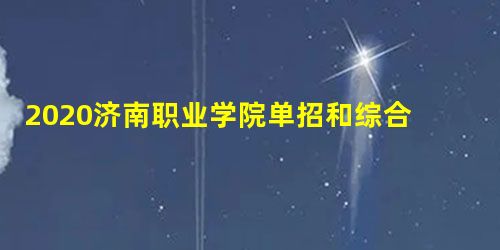 2020济南职业学院单招和综合评价招生章程 2020济南职业学院单招和综合评价招生章程