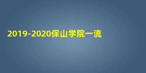 2019-2020保山学院一流本科专业建设点名单4个(省级) 2019-2020保山学院一流本科专业建设点名单4个(省级)