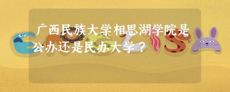 广西民族大学相思湖学院是公办还是民办大学? 广西民族大学相思湖学院是公办还是民办大学?