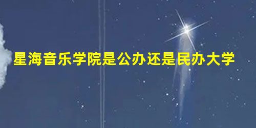 星海音乐学院是公办还是民办大学? 星海音乐学院是公办还是民办大学?
