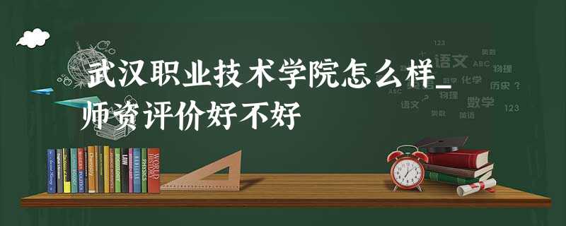 武汉职业技术学院怎么样_师资评价好不好 武汉职业技术学院怎么样_师资评价好不好