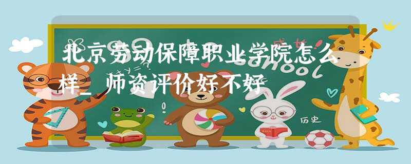 北京劳动保障职业学院怎么样_师资评价好不好 北京劳动保障职业学院怎么样_师资评价好不好